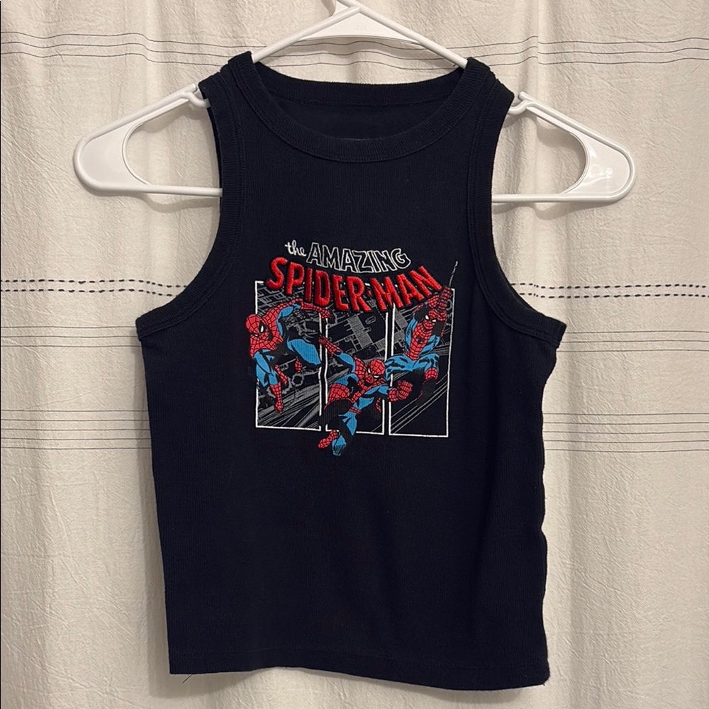 Marvel Spider-Man Black and Red Graphic Tank Top